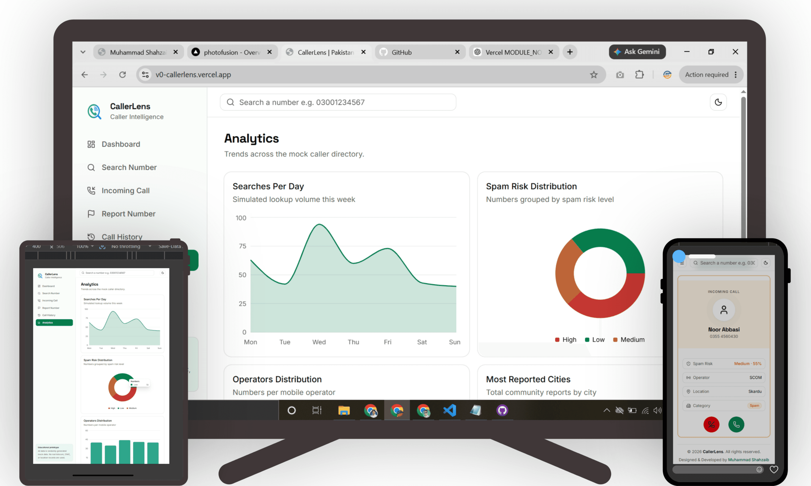 CallerLens - Caller Intelligence Dashboard